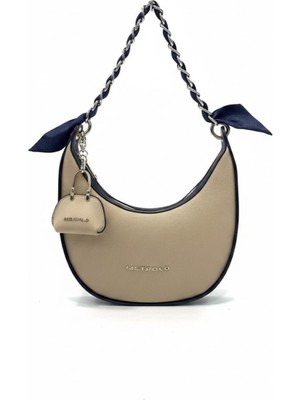 Orijinal Just Polo Kadın Omuz ve El Çantası Baguette Çanta & Ipek Fular Detayı 6083