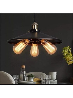 Normadia Retro Metal Üçlü Sarkıt Avize, 40 Cm, Şık ve Modern Tasarım