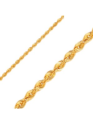 Hakan Mücevherat Halat Bileklik 4 mm 14 Ayar Altın