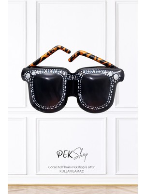 Pekshop Siyah Gözlük Folyo Balon Güneş Gözlüğü Şekilli Folyo Balon