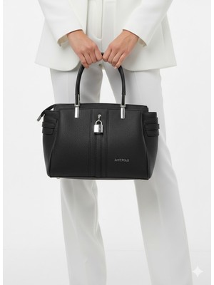 Orijinal Just Polo Kadın Deri El ve Omuz Çantası - Kilit Detaylı Şık Tasarım 7029