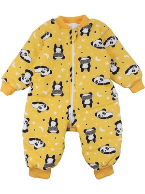 by BebekOdam Unisex Sarı Panda Yıldız Desenli Uyku Tulumu 2.5 Tog - 1016464