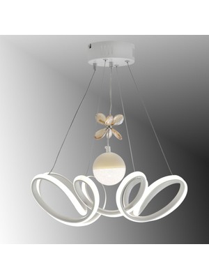 Normadia 3 Renk Modüllü Zambak Modeli Mat Beyaz Ledli Avize