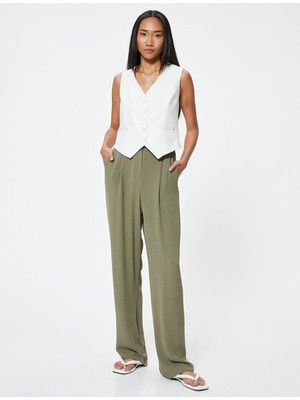 Koton Bol Paça Pantolon Normal Bel Cep Detaylı