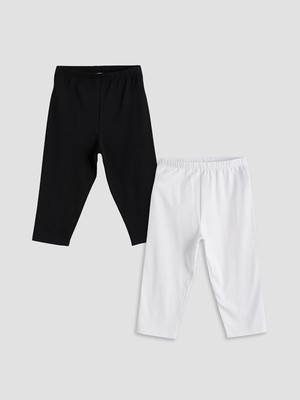 Lc Waikiki Yeni Sezon Beli Lastikli Kız Çocuk Tayt 2'li