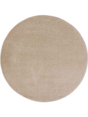 Cool Halı Puffy Yuvarlak Koyu Bej Düz Renk Peluş Yumuşak Modern Kalın Makina Dokuma Puf Ev Yatak Oda Halısı