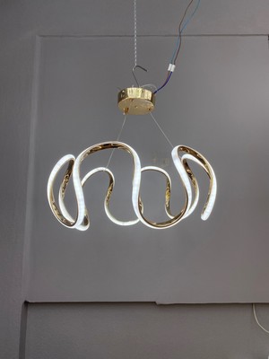 Normadia Modern 3 Renk LED Avize, Gold Kaplama, Yüksek Aydınlatma, Bulut Model