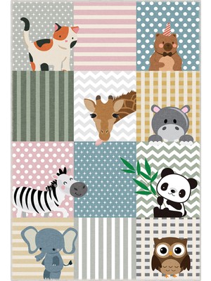 Homefesto Modern Dekoratif Yıkanabilir Kaymaz Taban Halı – İnce, Yumuşak Salon Halısı, Mutfak Halısı ve Yolluk