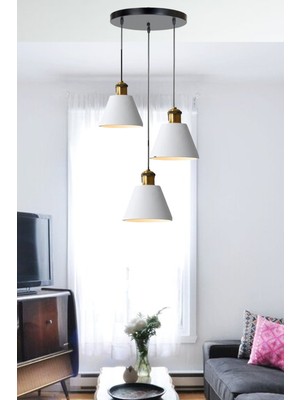 Normadia Modern Metal Sarkıt Avize, Salon ve Oturma Odası Için Üçlü Tasarım