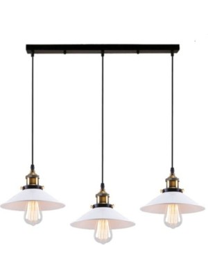 Normadia Rustik Üçlü Avize, 60 Cm, Sıralı Tasarım, Şık ve Modern Aydınlatma