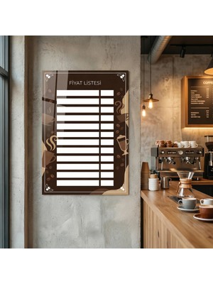 Akıllı Kağıt Yapışkanlı Cafe Fiyatlistesi  (Model- 24)