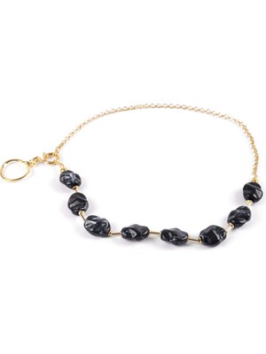 Faik Sönmez Taş ve Zincir Detaylı Kolye W26KLY008