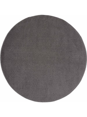 Cool Halı Puffy Yuvarlak Antrasit Gri Düz Renk Modern Pofuduk Shaggy Pelış Kalın Giriş Balkon Mutfak Halısı