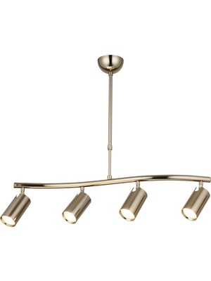 Normadia Şık 4’lü Altın Sıralı Camlı Tavan Avizesi, Modern ve Zarif Tasarım