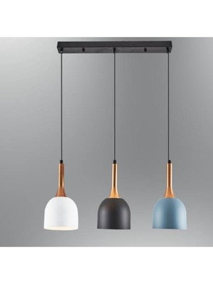 Normadia Rustik Vintage Üçlü Metal Avize, Şık ve Şehir Dekorasyonu Için