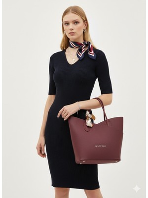 Orijinal Just Polo Kadın El Çantası ve Portföy El Çantası Seti - Şal Detaylı Günlük Şık Çanta 6080