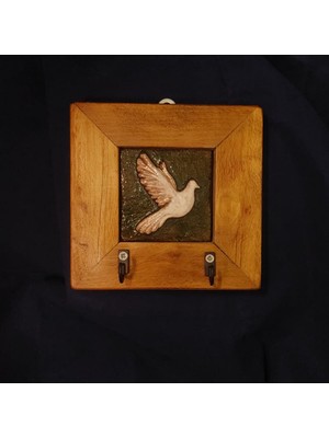 Toprakana Art Anahtarlık Duvar Panosu Güvercin Askılık Tablo 14,5 × 14,5 × 2,5 cm
