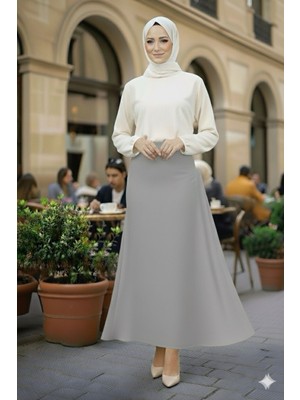 Eceylül Moda Scuba Krep Bel Lastikli Kloş ETEK(93-94CM Uzunluk)(Kısa Süreliğine Lansman Fiyatı)