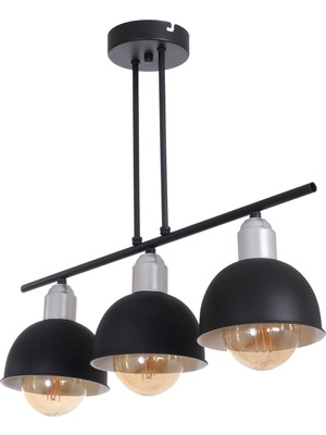 Normadia Modern Siyah 3'lü Avize, Yatak Odası, Salon ve Mutfak Dekorasyonu