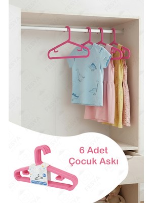 Fesya Home Hola 6'lı Çocuk-Bebek Askısı Pembe