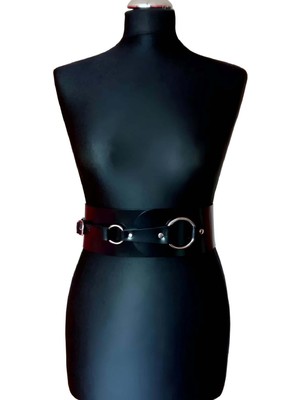 Marsilyan Elbise Üzerine Şık Deri Korse Harness - APFT920