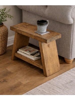 Nest Woodtr Doğal Ahşap Sehpa Çiçeklik Dekoratif