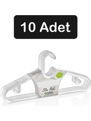 Fesya Home 10 Adet Kristal Plastik Elbise Askısı Kıyafet Askısı Pantolon Askısı Etek Askısı