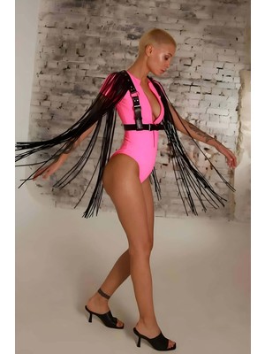 Marsilyan Omuzları Püskül Detaylı Ceket Kemer - APFT1032