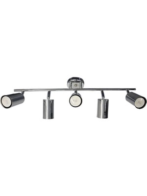 Normadia Modern Krom 5'li Spot Avize, Şık ve Parlak Metal Aydınlatma Seti