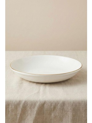 Soley Ceyda | Altın Kenarlı Porselen Büyük Kase (25 Cm)