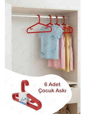 Fesya Home Hola 6'lı Çocuk-Bebek Askısı Kırmızı