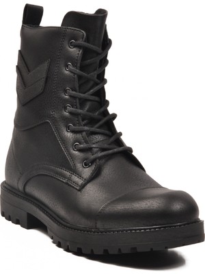 Conteyner 347 Kaymaz Taban Fermuarlı Siyah Erkek Bot