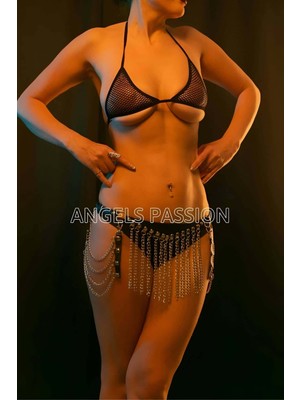 Marsilyan Deri Zincirli Etek Fantezi Giyim