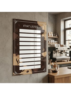 Akıllı Kağıt Yapışkanlı Cafe Fiyatlistesi  (Model- 23)