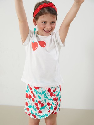 Lc Waikiki Yeni Sezon Kız Bebek Tişört Şort Saç Bandı 3'lü Takım