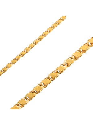 Hakan Mücevherat Pullu Bileklik 3 mm 14 Ayar Altın