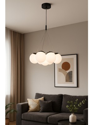 Normadia 7'li LED Beyaz Işıklı Modern Enerji Tasarruflu Dekoratif Avize