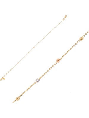 Hakan Mücevherat Üç Renkli Dorika Bileklik 14 Ayar Altın