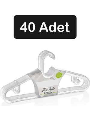 Fesya Home 40 Adet Kristal Plastik Elbise Askısı Kıyafet Askısı Pantolon Askısı Etek Askısı