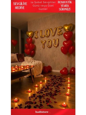 Kalpli Balon Mum Romantik Yemek Süsü Seti | Sevgililer Günü, Yıl Dönümü, Evlilik Teklifi Konsept