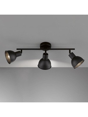 Normadia Retro Siyah Dekoratif Rustik Modern Spor 3'lü Hareketli Avize