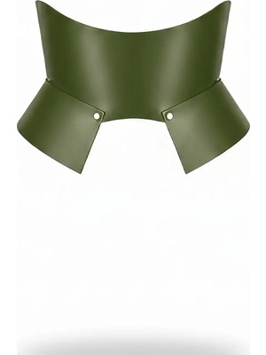 Marsilyan Haki Deri Geniş Kadın Kemeri, Korse Deri Kemer - APFT611