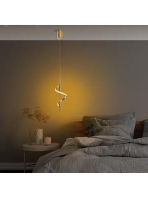 Normadia Modern Sarkıt LED Aplik Parlak Gold, Yatak Odası Aydınlatması, 3000K Sarı Işık