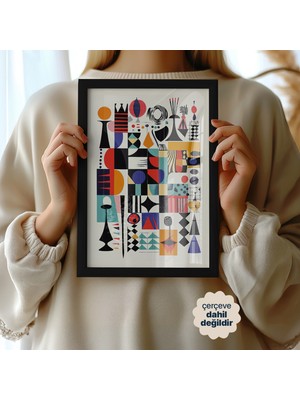 Persona Istanbul Artificial Collection "grandmaster's Geometry" - Soyut Satranç Posteri (Çerçevesiz)