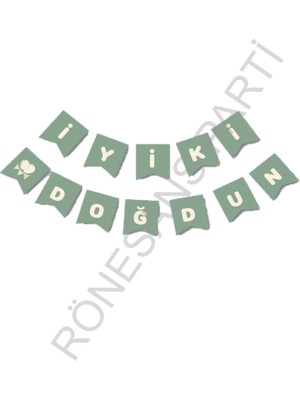 Rönesans Parti Rönesans Iyiki Doğdun Yazılı Küf Yeşili Renk Banner