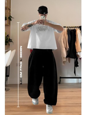 Vladivosto Mevsimlik Ekstra Bol Kalıp Iki Iplik Oversize Baggy Büyük Beden Eşofman Altı