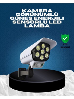Najmaddin Güneş Enerjili Kamera Görünümlü Hareket Sensörlü LED Duvar Lambası Uzaktan Kumandalı