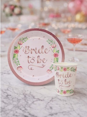 Bride Temalı Karton Tabak Bardak Set Bekarlığa Veda Partisi Tabak Bardak