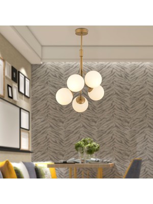 Normadia Modern 5'li Eskitme Top Avize, Mutfak, Yatak Odası ve Salon Için Şık Aydınlatma