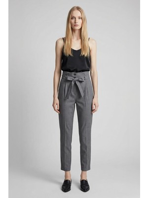 Rays 8407A Çift Düğmeli Kuşaklı Pantolon Gri